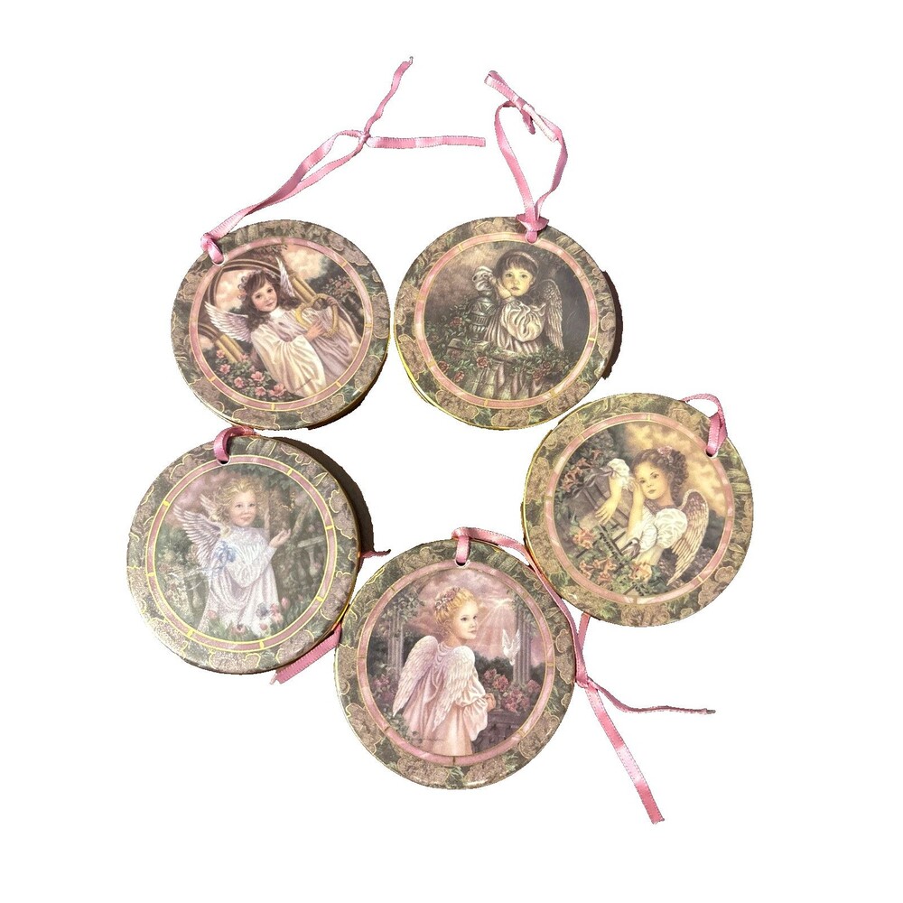 Victorian theme ANGEL ORNAMENTS Grace Faith Love Peace 5 BRADFORD EDITION Xmas
